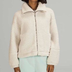 Lululemon Cinchable Fleece Zip Up - White Opal - size 10